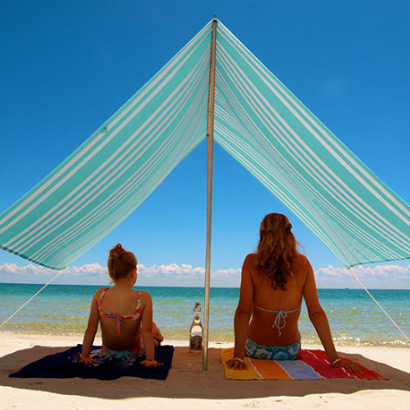 Sombrilla Beach Shade - Iridescent Stripe Turquoise - Hollie & Harrie